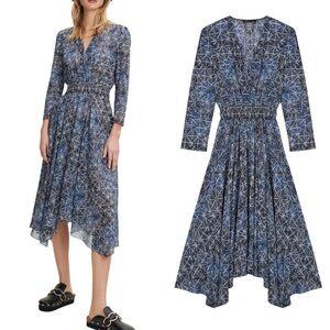 Maje Rayemik Printed Midi Dress